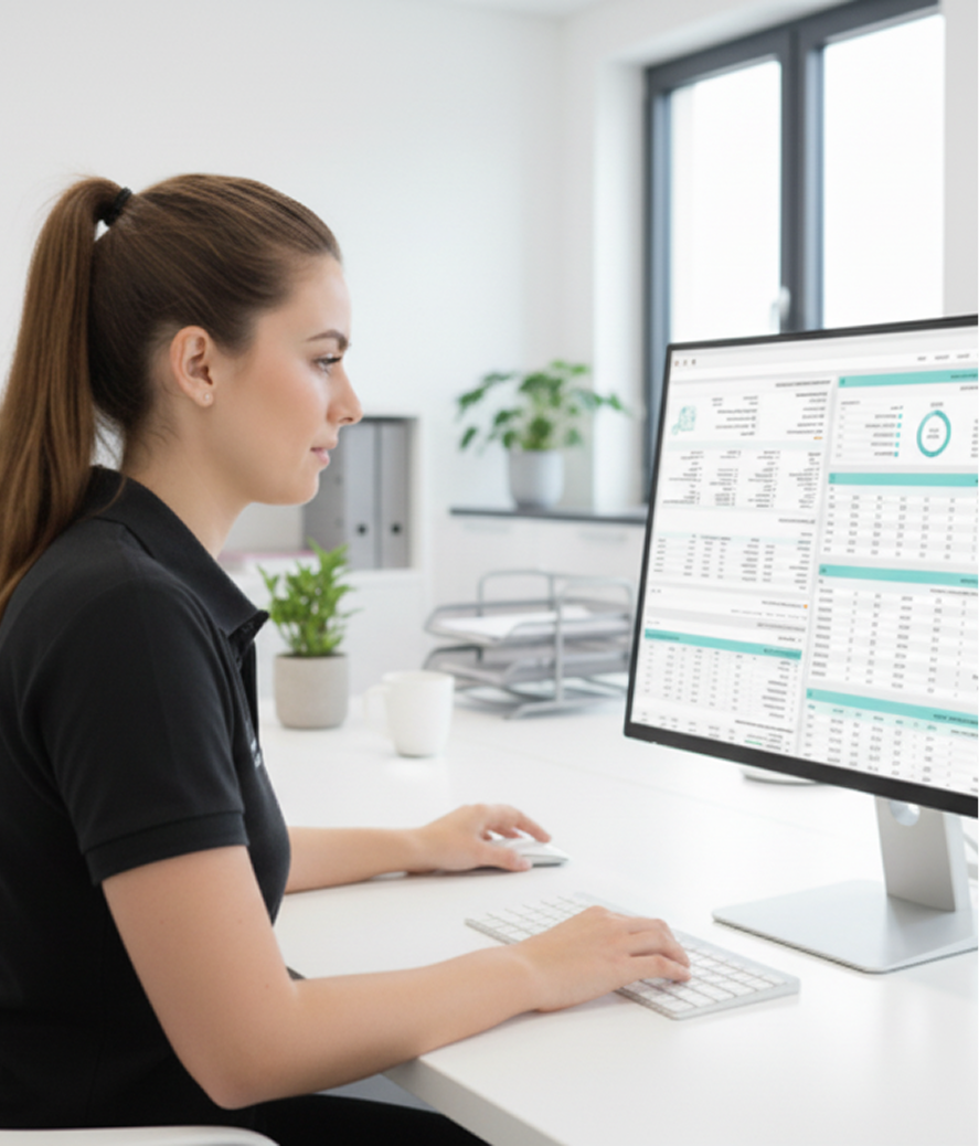 Sparen Sie bis zu 20 Stunden Arbeitszeit im Monat, indem Sie Ihre Abrechnung auslagern.